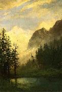 Albert Bierstadt Moonlit Landscape Spain oil painting artist